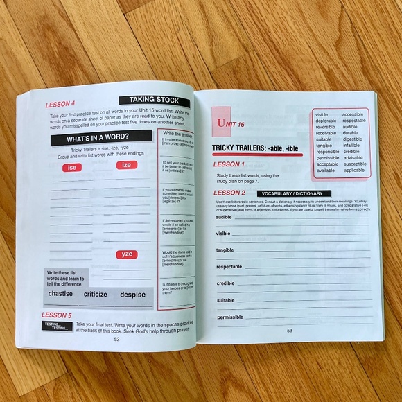 Christian Liberty Press Building Spelling Skills book 6 with answer key - Picture 3 of 5
